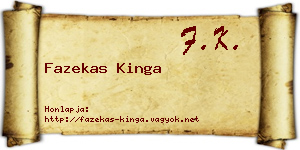 Fazekas Kinga névjegykártya